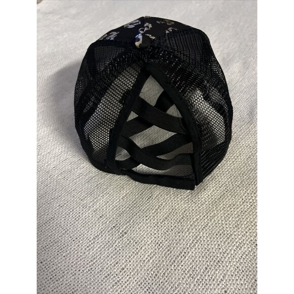 Women's Leopard Print Baseball Cap Criss Cross Ponytail Trucker Hat Adjustable - Picture 7 of 9